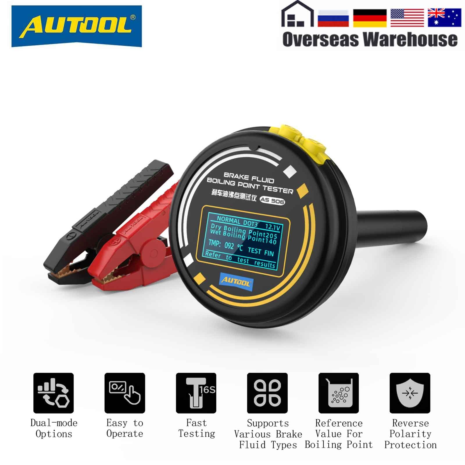 AUTOOL AS506 Brake Fluid Boiling Point Tester Detector Universal Brake Fluid Tester Tool Wet And Dry Boiling Point Detection