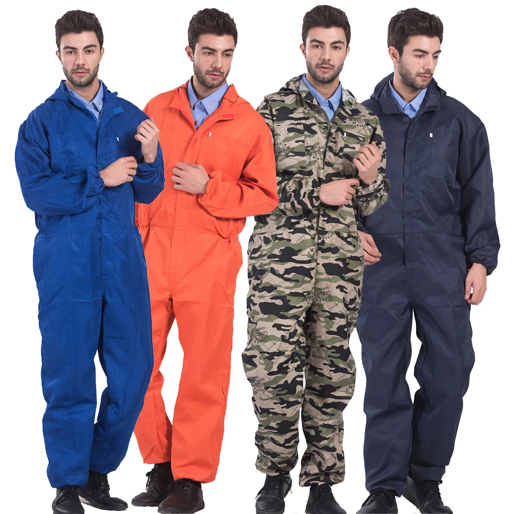 Men's Long Sleeve Pockets Cargo Joggers Jumpsuits Cargo Coveralls Workwear Uniform Working Clothing Dust-proof