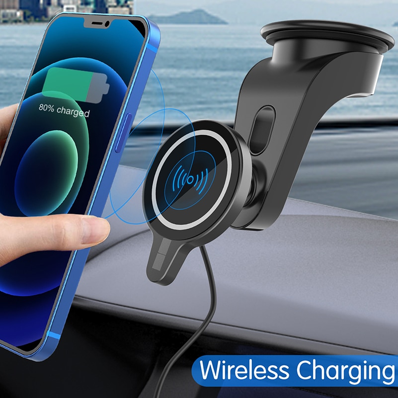 15W for Magsafe Car Wireless Chargers for IPhone12pro 13pro Mini Dashboard Windshield Suction Cup Magnetic Fast Charging Bracket