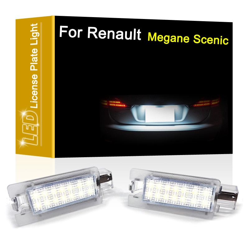 12V LED Number Plate Lamp For Renault Megane I 96-03 Megane Scenic 97-99 Scenic I 99-03 White License Plate Light Assembly