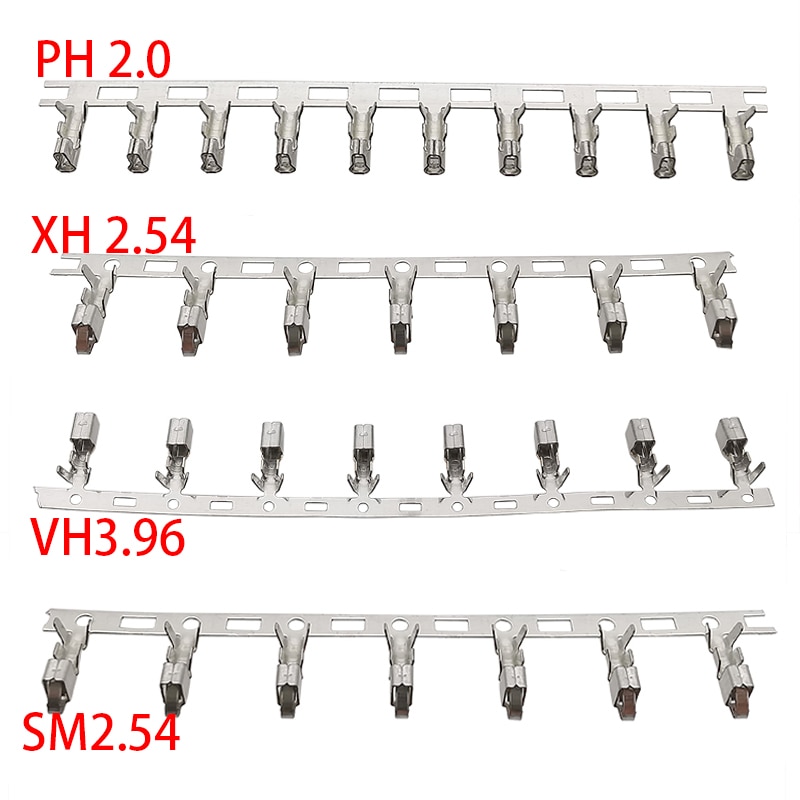 50Pcs XH 2.54 PH 2.0 SM 2.54 VH 3.96 Terminal Wire Cables Connector For Housing 2.0mm 2.54mm 3.96mm Male Female Plug Connectors
