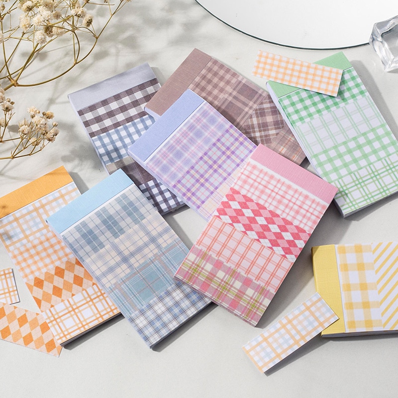 MOHAMM 20 PCS Colorful Grid Stickers for DIY Scarpbooking Journal Decoration School Supplies Stationery