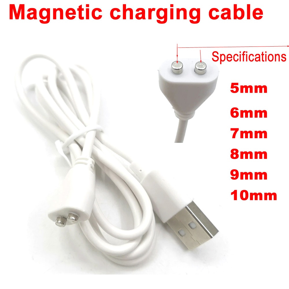 2pin Magnetic Charging Cable center spacing 5mm 6/7/8/9/10mm Magnet Suctio USB Power charger for Beauty instrument Smart device