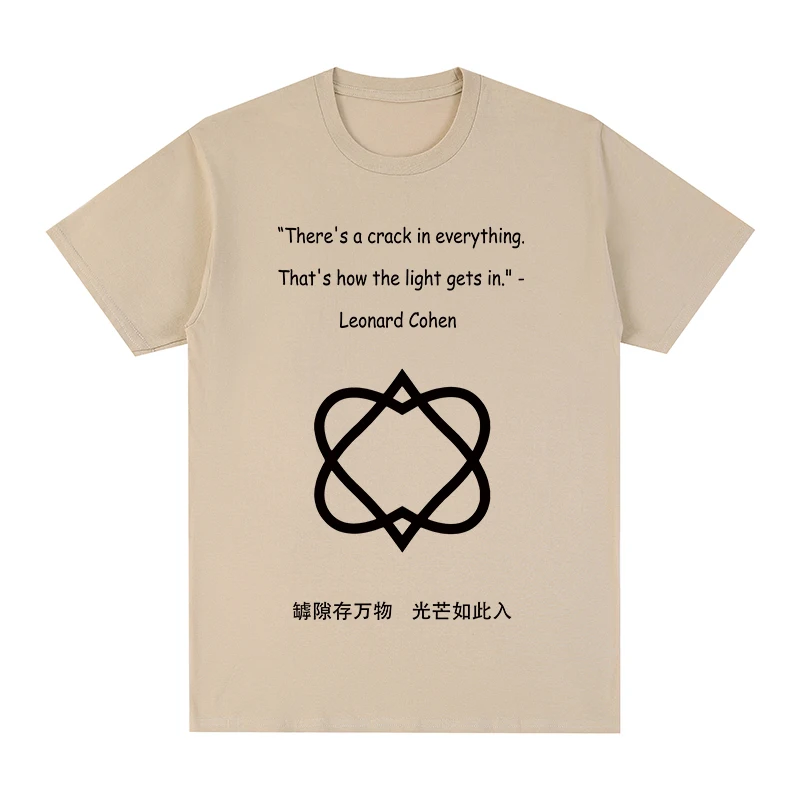 There Is Crack In Everything Leonard Cohen t-shirt Cotton Men T shirt New TEE TSHIRT Womens tops