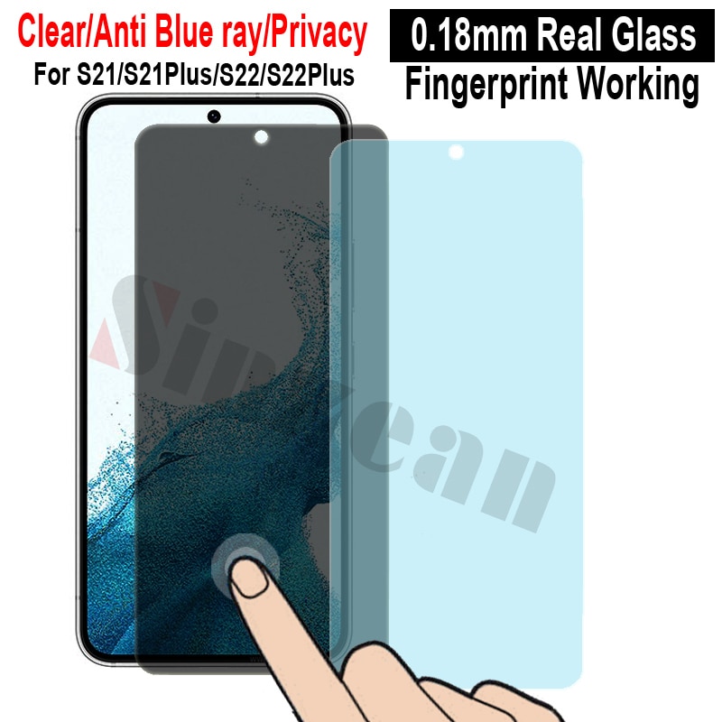 For Samsung S22 Plus Privacy Tempered Glass Screen Protector for Samsung S21 Plus Anti Blue Ray Fingerprint Working Film