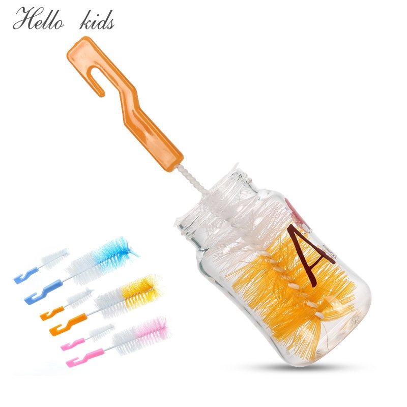 2Pcs/set Baby Nipple Milk Bottle Brushes Sponge Plastic Cleaning Set 360 Degree Sponge Cleaner + Pacifier Brush