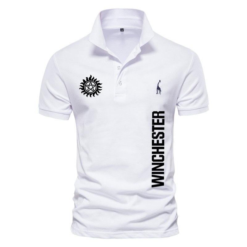 Solid Color Animal Embroidery Men's T-Shirt Winchester logo print 100% cotton men's shirts 2022 Summer comfortable pol