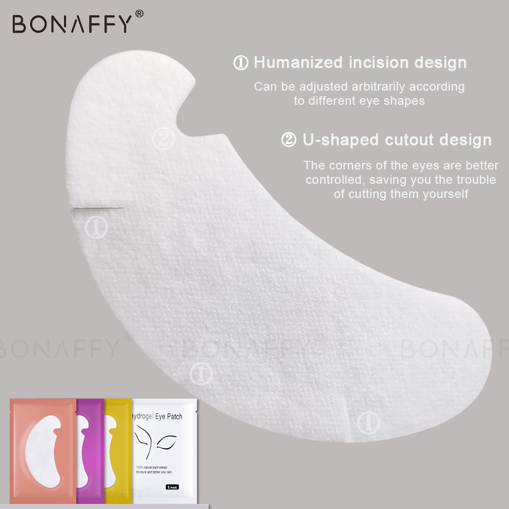 50pairs New Eyelash Extension Paper Patches U-shaped Makeup Tools Grafted Eye Stickers Lint-free Under Eye Pads Eye Tips Sticker