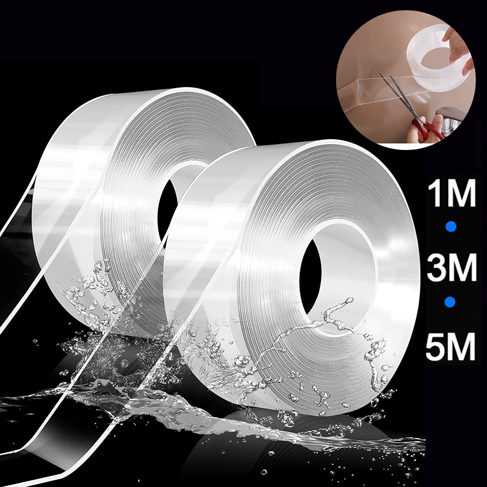 3M Double Sided Nano Tape 5M Monster Tape Double Face Wall Stickers Home Appliance 1/2M Waterproof Reusable Heat Resistant Tapes