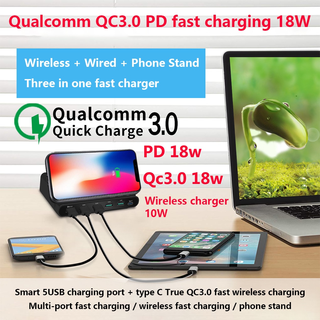 For Samsung Galaxy Z Fold 3 Fold2 S21 Ultra S20 Fe Note 20 10 Plus Wireless Charger Holder Desk Stand For iPhone 12 Fast Charing