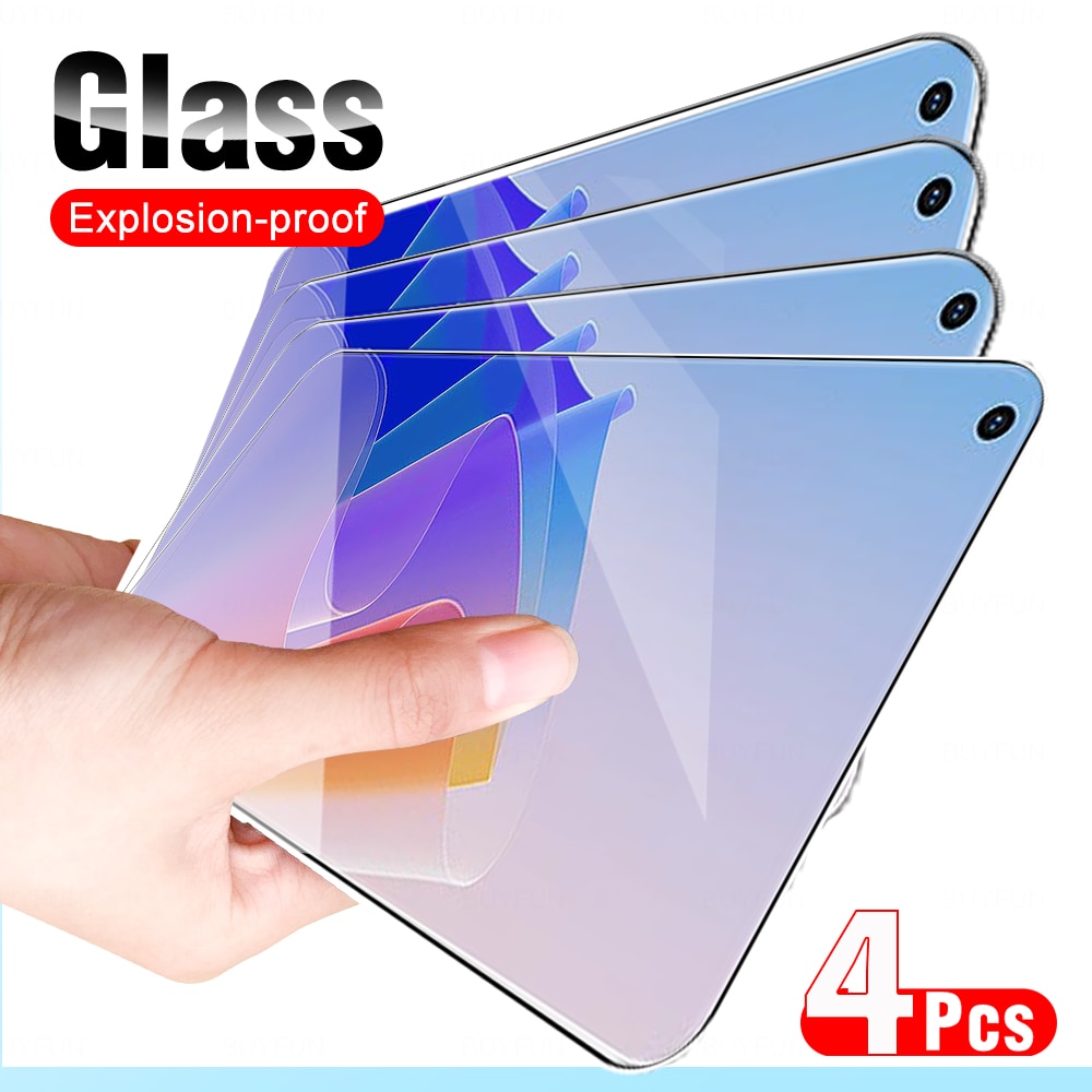4 PCS Tempered Glass For Oppo Reno7 Z 5G Full Cover Screen Protector Film For Reno 7 Reno8 Reno6 Reno5 Lite Z 5G 4G Safety Glass