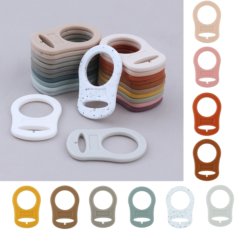 5Pc/lot Dummy Pacifier Holder Clip Adapter Ring Button Style Pacifier Adapter DIY Baby Shower Gift Accessorie Baby Stuff