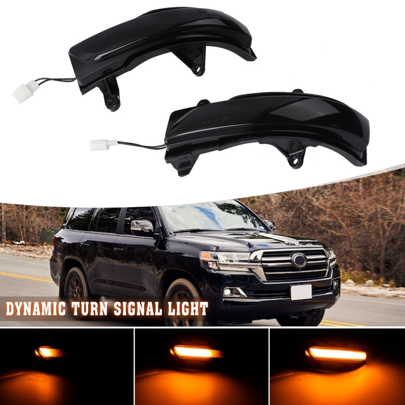 Car Dynamic LED Turn Signal Side Rearview Mirror Light for Toyota Land Cruiser FJ200 LC200 2013-2020