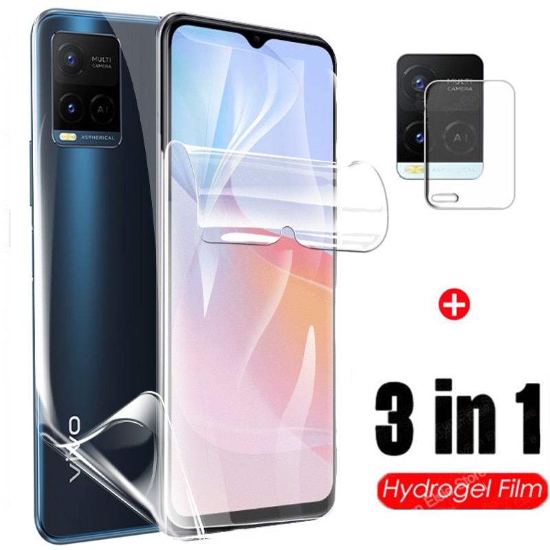 3 in 1 Hydrogel Film For Vivo Y21 Screen Protector Films For vivo Y21 Y21s Y33s Y53s 4G Y52 Y72 5G Protective Film Not Glass