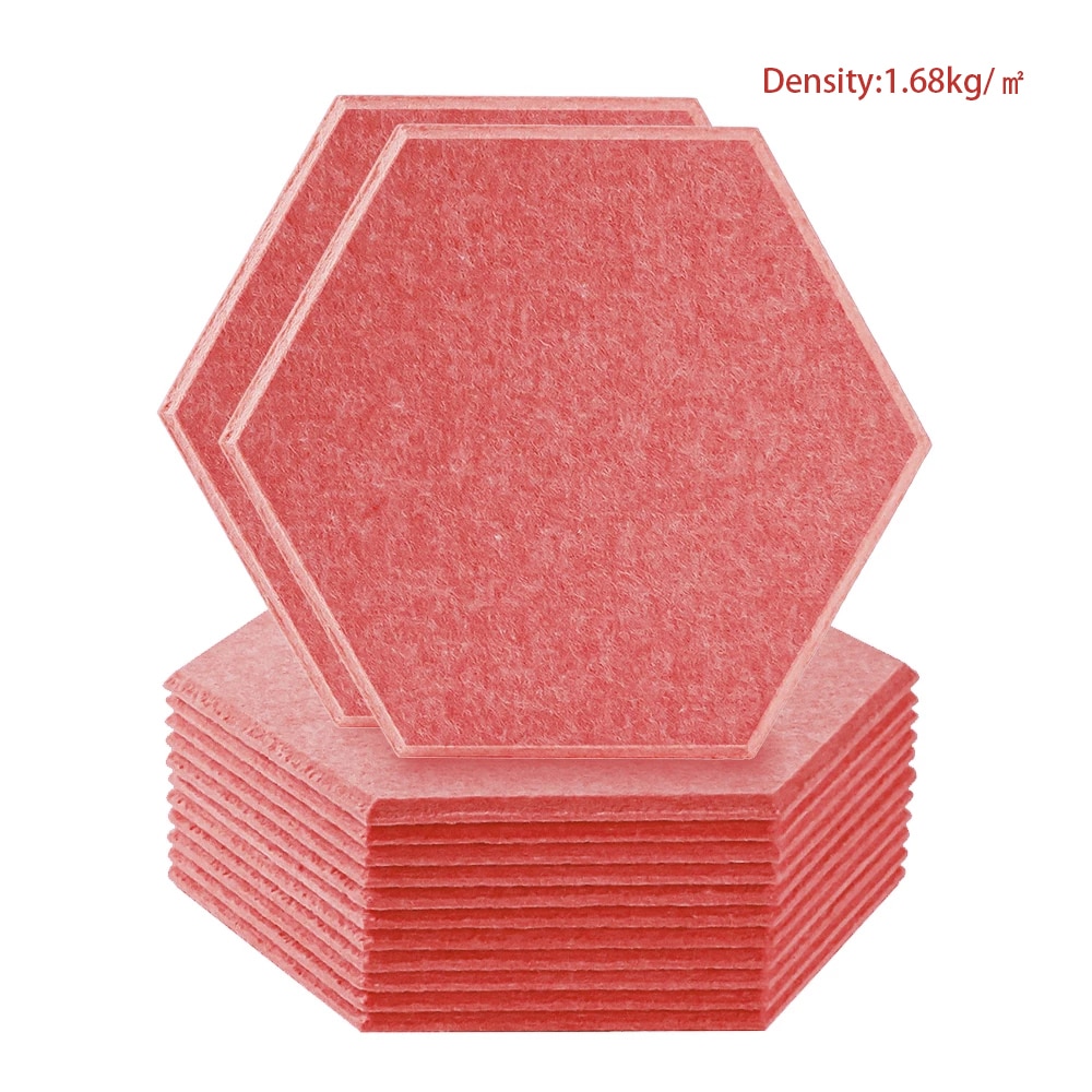 12 Pcs Hexagon Soundproofing Wall Panels High Density Strong Sound Proof Acoustic Panel Study Meeting Room Wall Decor Home Decor