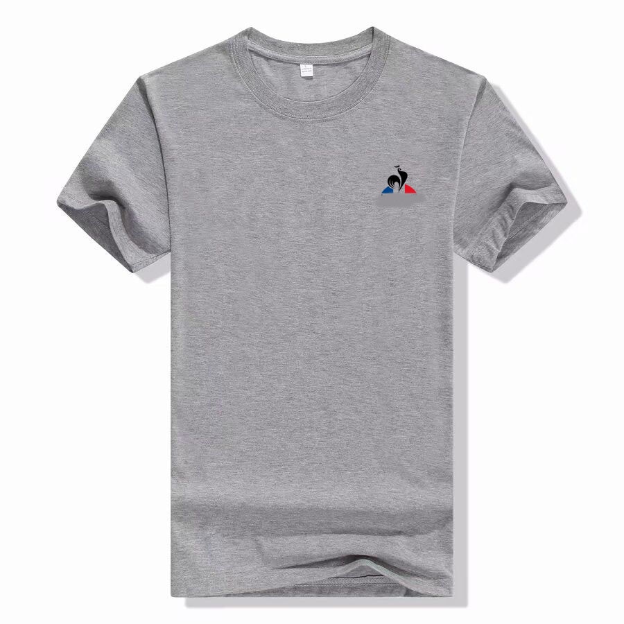2022 Solid Color Simple Style Fashion Men's T-shirt Summer Casual O-neck LE COQ Printed Short-Sleeved Casual Sports Loose T