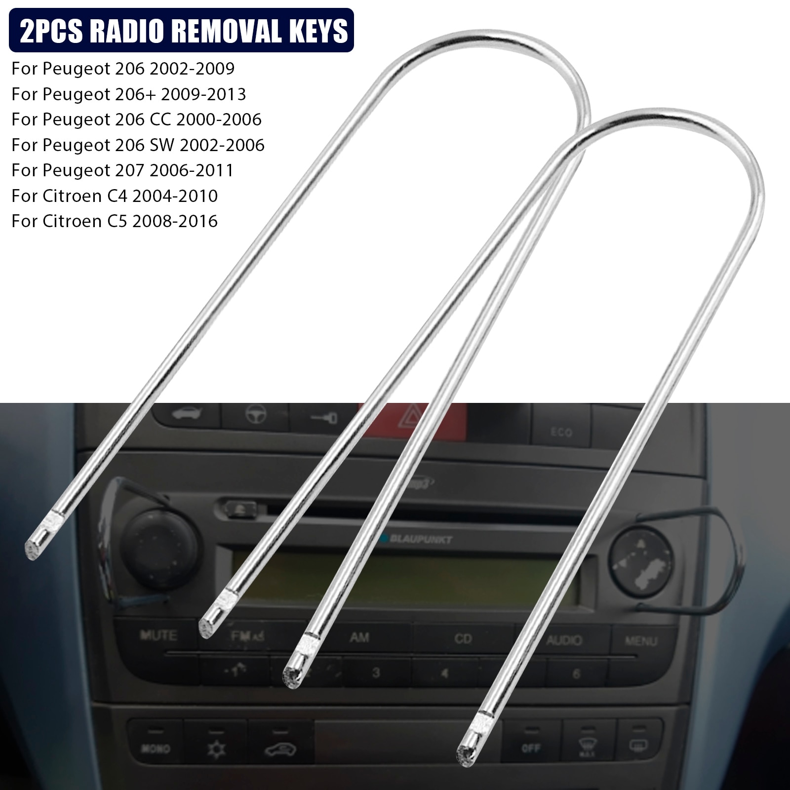 Car Radio Removal Key Pin Styling Tool Stereo Head Unit Audio Repair Disassembly Parts for Audi Ford Mercedes Benz Peugeot