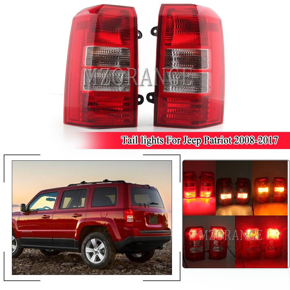 Tail Lights For Jeep Patriot 2008-2017 Warning Tail Stop Brake Light Rear Turn Signal Bumper Fog Lamp Car Accessories