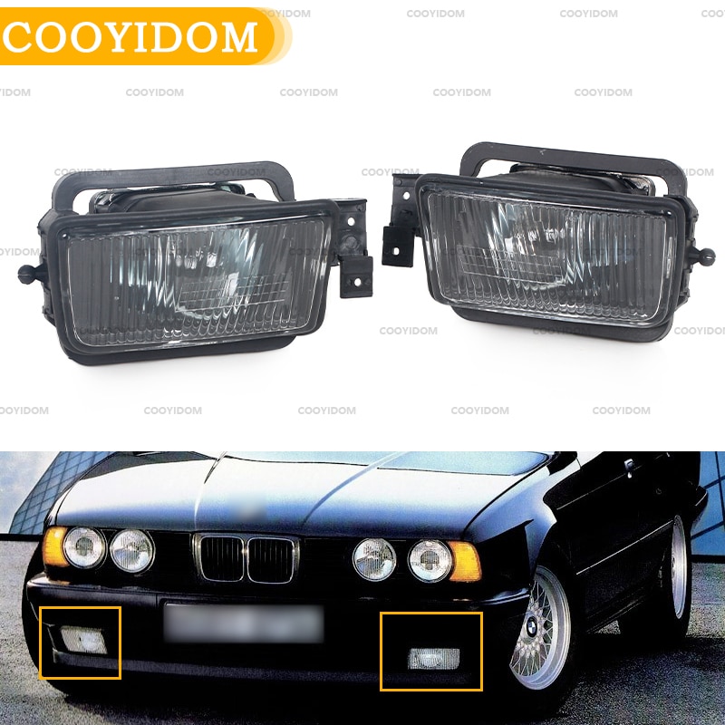 Car front bumper fog light fog lights headlights DRL daytime running light driving light lamp For BMW 5 series E34 1988-1995
