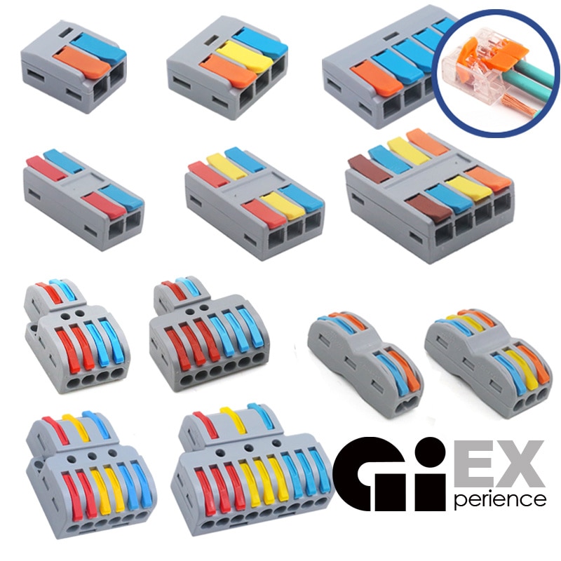 0.4-6.0mm Fast Universal Mini Wire Connector Easy Quick Block Wiring Compact Conductor Spring Splicing Wiring Energy Terminals