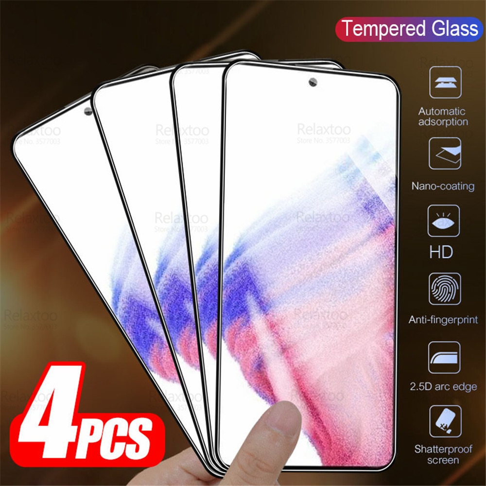 4Pcs Tempered Protective Glass For Samsung Galaxy A53 Screen Protector Samung Galaxi A 53 5G 53A 2022 SM-A536B Safety Phone Film