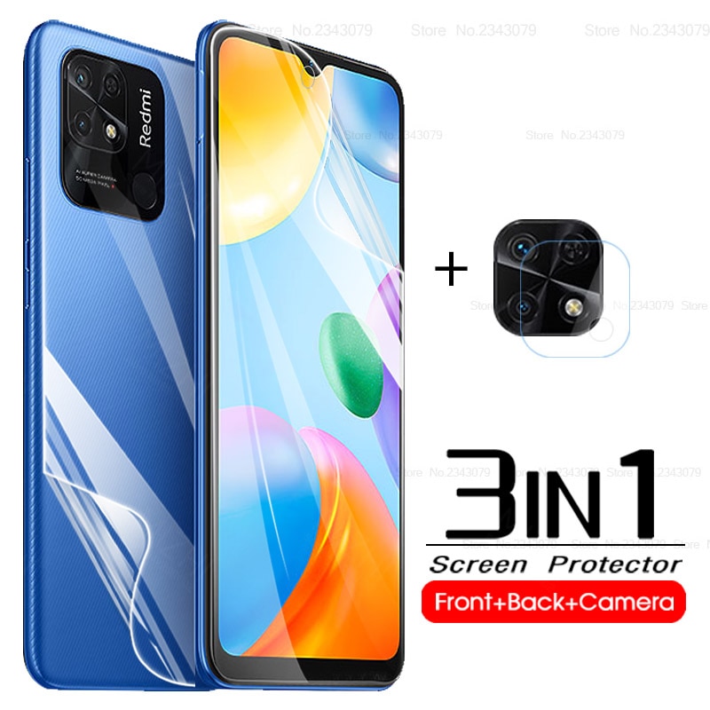 3in1 Hydrogel Soft Film For xiaomi redmi 10c Camera Lens Glass For xiaomi redmi10c redmy 10c 10 c c10 Screen Protector Back Film
