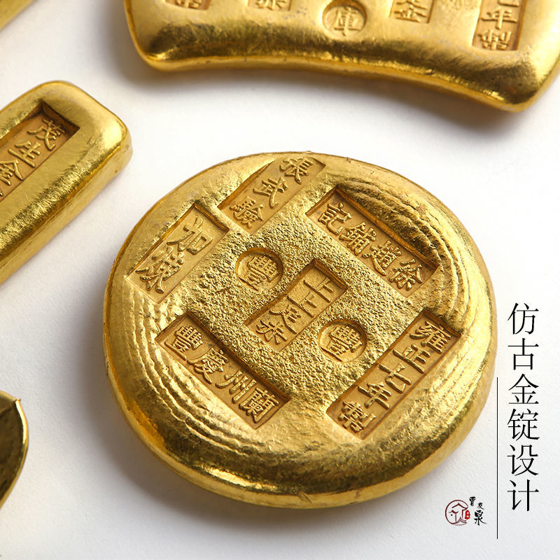 Cao Youquan Gilt Brass Ruler Girl Cute Paperweight Solid Copper Strip Brush Calligraphy Pressure Cake Antique