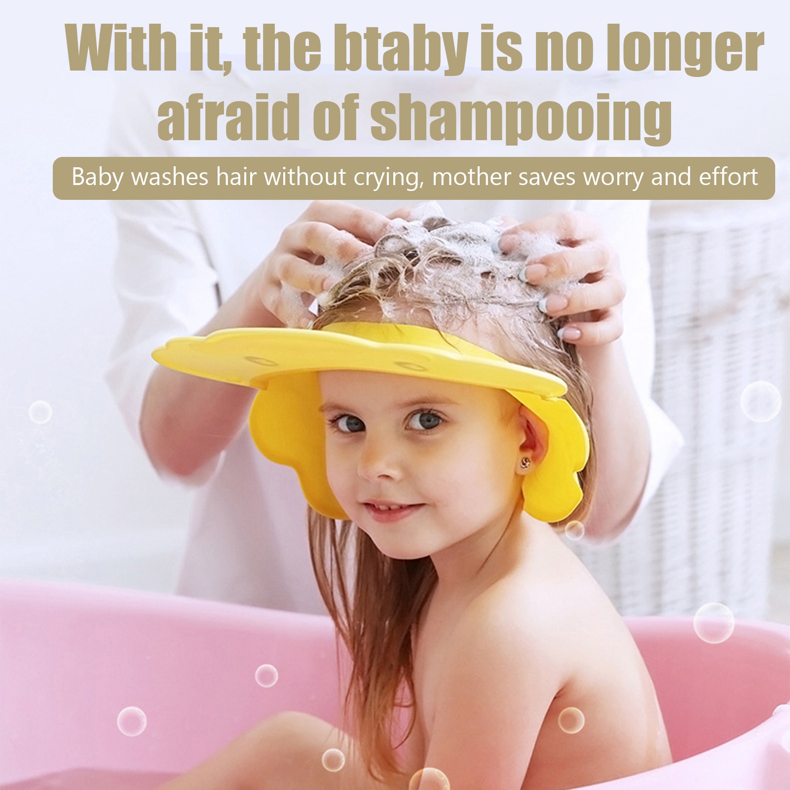 Baby Shower Cap Adjustable Soft Toddler Baby Shower Cap Hair Washing Hat Soft Protection Hair Washing Shower Shield For Toddler