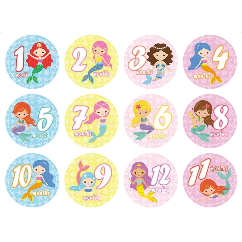 First Year Monthly Milestone Photo Sharing Newborn Baby Boy Girl Belly Stickers 1-12 Months for Photo Keepsakes