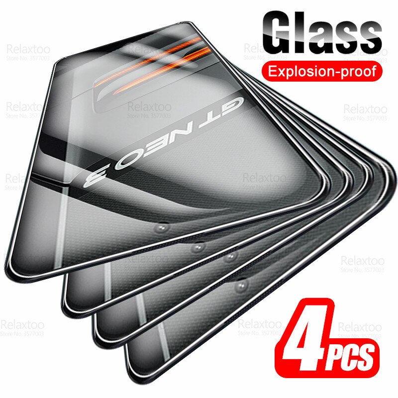 4pcs Tempered Glass For Oppo Realme GT Neo3 Glass Screen Protector Realmi Realmy G T Neo 3 GTNeo 3 GTNeo3 Safety Protective Film