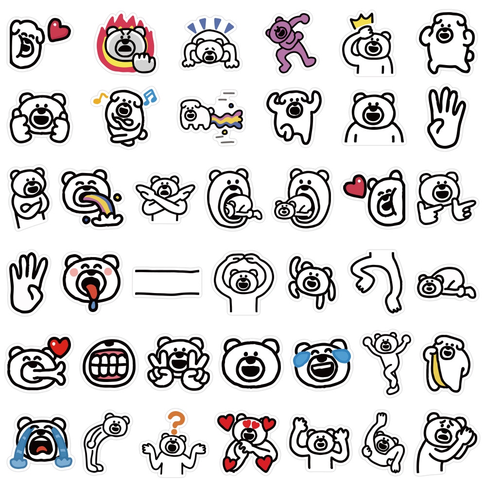 40PCS The excited bear Ketakuma Bears Stickers Anime Stickers For Laptop Luggage Motorcycle Phone Skateboard For Kids Pegatinas