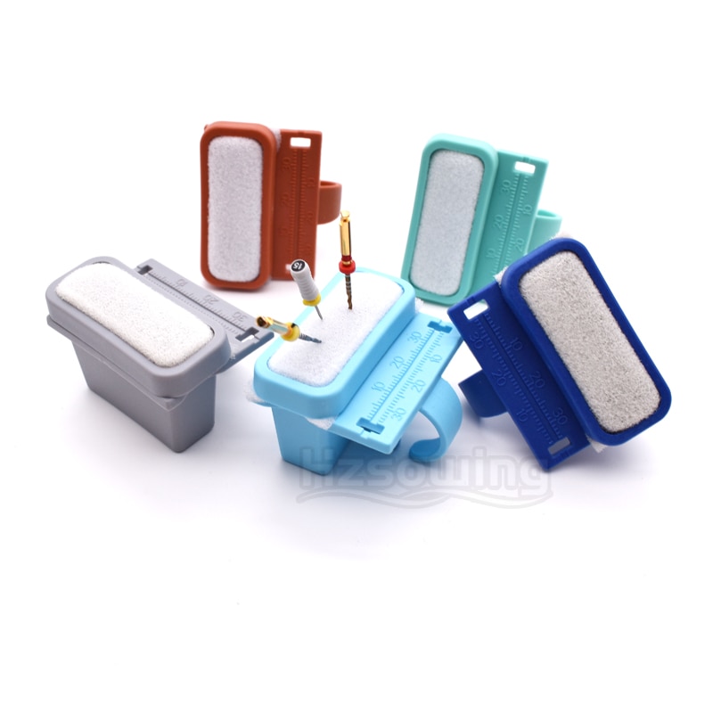Endo Finger Ruler Dental Instruments Files Measuring Ruler Clean Holder Plastic Rings Ruler With Cleaner Dentist Tools