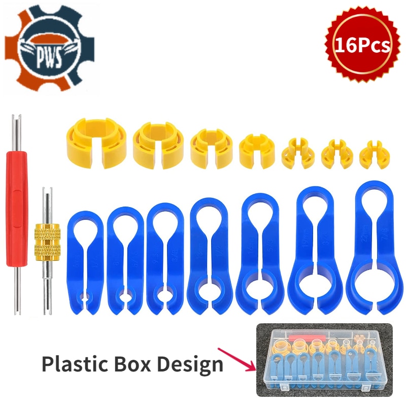 7/16Pcs Car AC Line Disconnect Tool Set Auto Fuel Line Quick Removal Tool Fuel Line Disconnect Fuel Line Angled Disconnect Tools