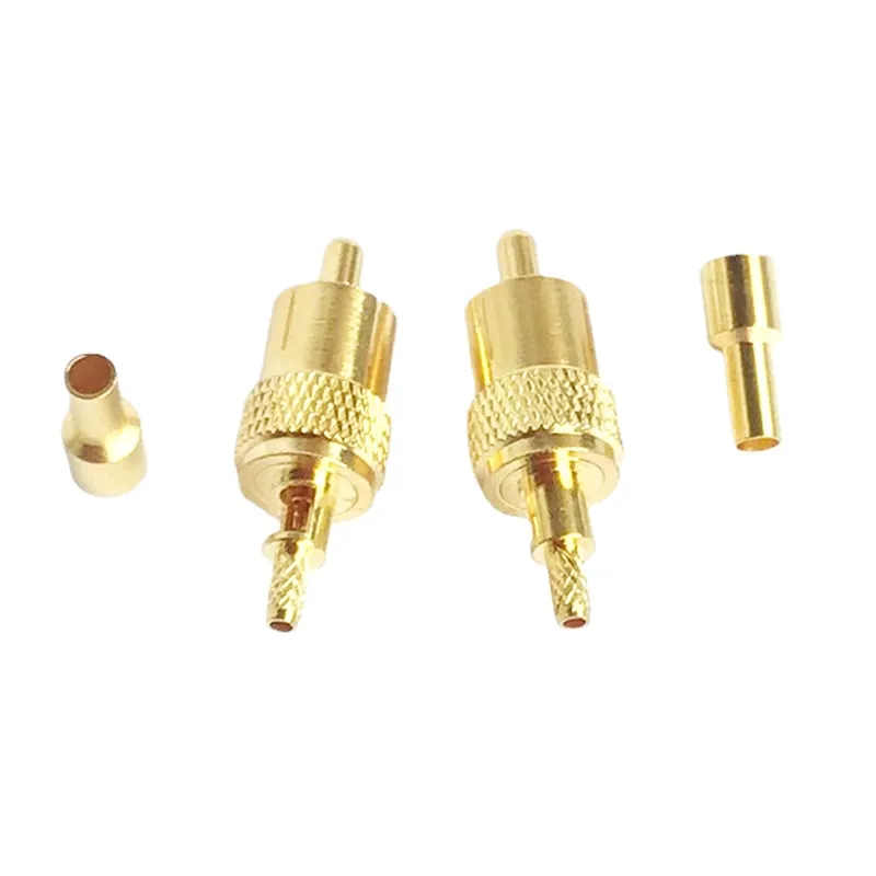 2Pcslot RCA Male Crimp Connector RCA Male Crimp for RG316 RG174 RG179 LMR100 Cable Connector Brass Gold Plate Free Shipping