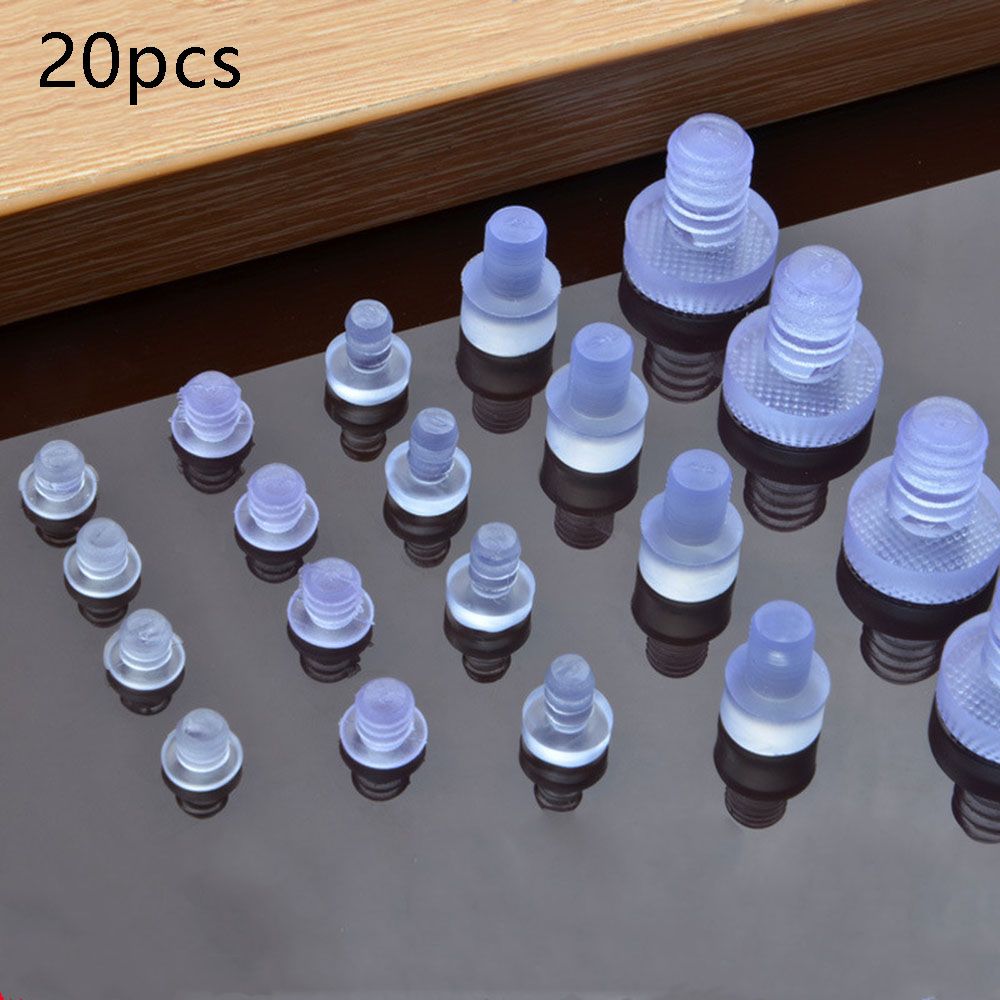 20 Pcs Rubber Stem Bumpers Universal Transparent Fasteners Foot Pad Screws Hole Plugs Anti collision Embedded Cabinet Furniture