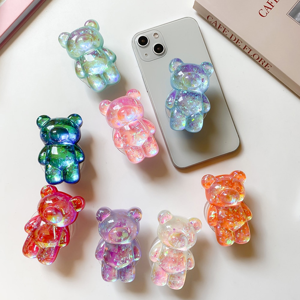 Cellphone Support Griptok 3D Cartoon Cute Bear Grip Tok Desktop Phone Finger Stand Mobile Shell Holder Accessories for iphone