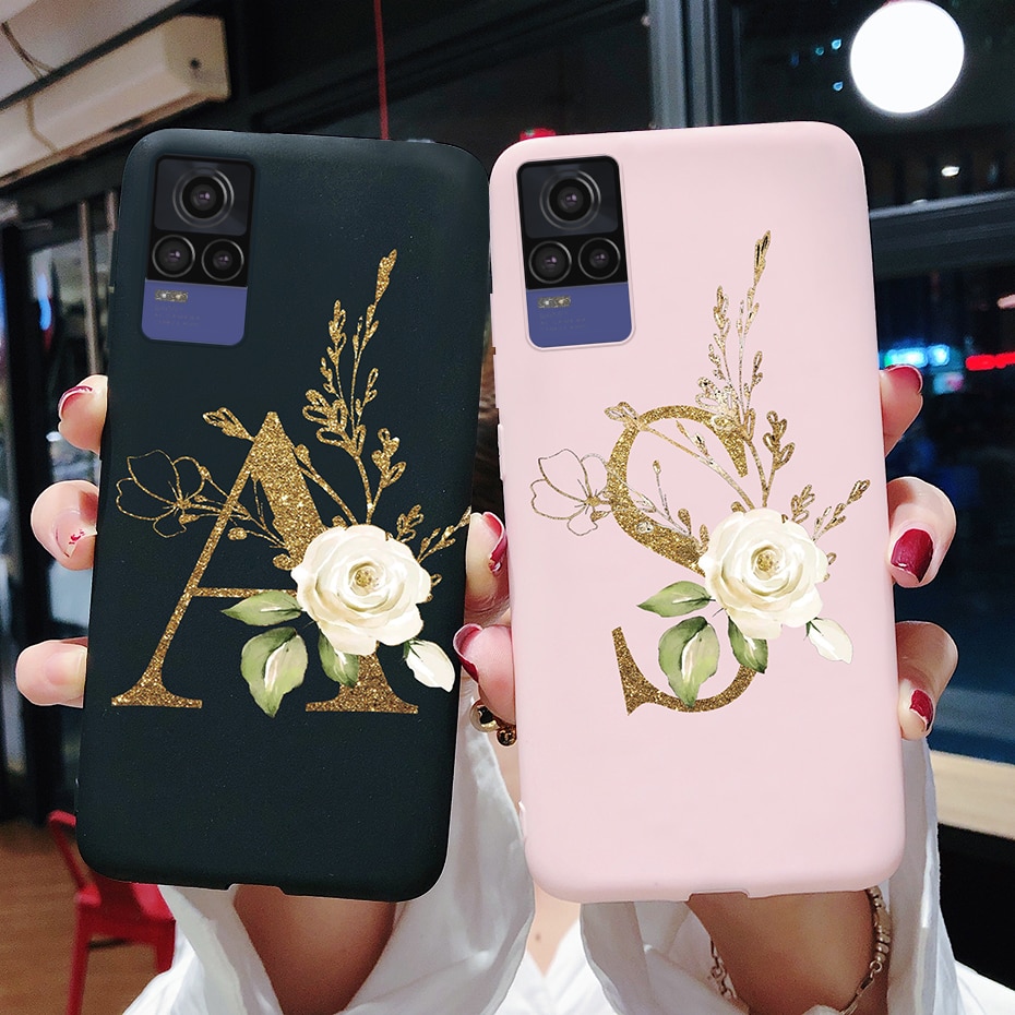 For Vivo V21 V21e Case 2021 Cute Letter Silicone Soft TPU Slim Phone Back Cover For Vivo V21 5G V2050 VivoV21e V2061 Funda 6.44&