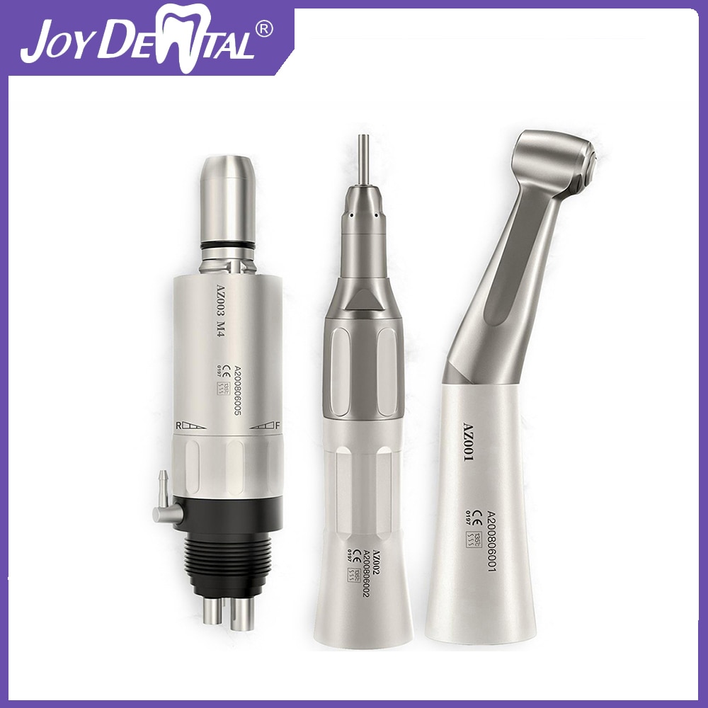 Dental Low Speed Contra Angle Straight Handpiece Kit 4 /2 Holes Air Motor Optional