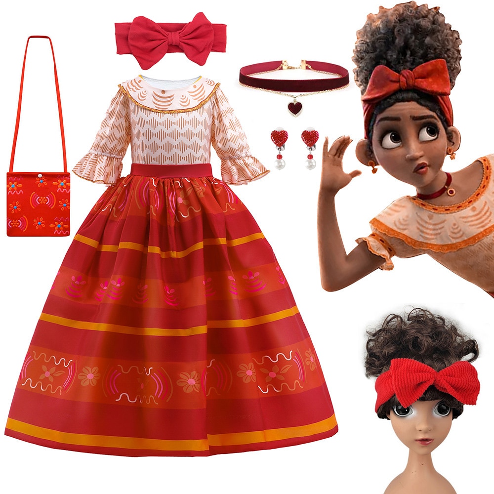 Encanto Girls Dolores Costume Mirabel Isabela Cosplay Dress Toddler Louisa Princess Dress Up Fancy Children Clothes Vestido