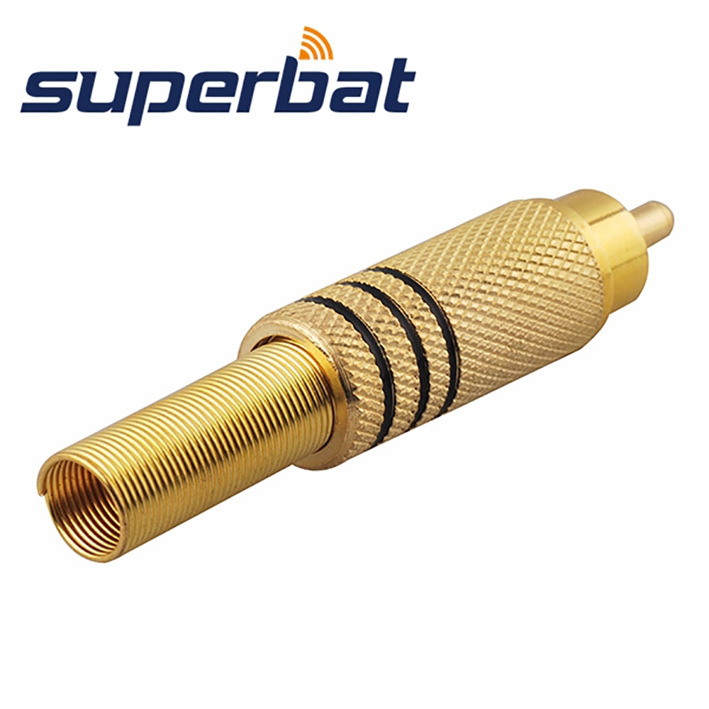 Superbat 3.5mm-RCA Straight Male pin Crimp Connector Yellow for the Cable RG59