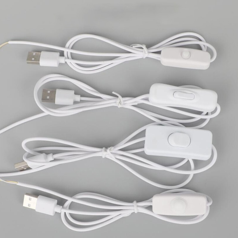 USB Extension Cable DC 5V USB Male on/off Switch Wire Jack 2Pin DIY Power Supply Charging Dimmer Cord for LED Strip Fan