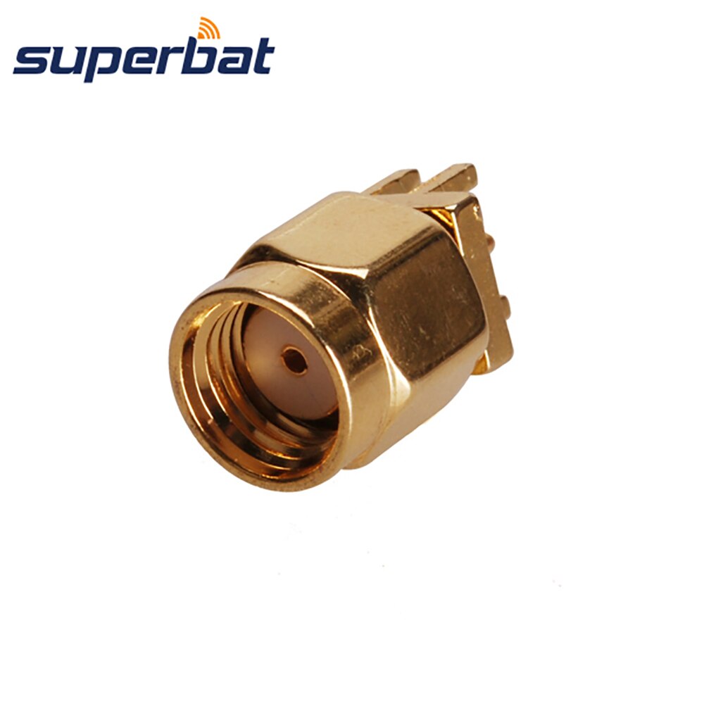 Superbat RP-SMA End Launch Plug(Female in) Vertical PCB Mount 1.6mm 0.062" RF Coaxial Connector