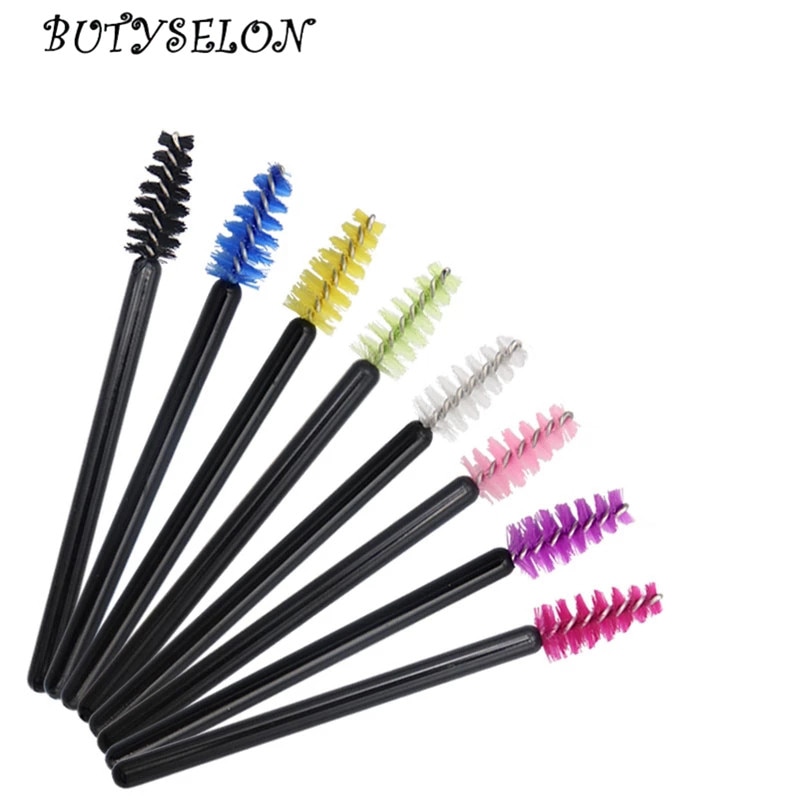 100/50 Mini Eyelash brushes Mascara wands Cosmetics applicator microbrush Eyebrow brush Makeup Tool Lift lash extension supplies