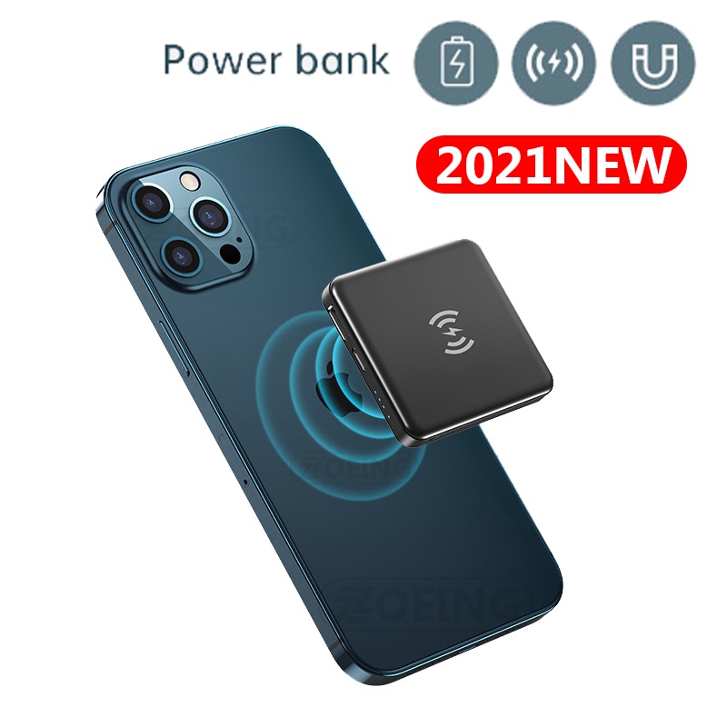 New Mini 5000mAh Magnetic Power Bank 15W Fast Wireless Charging For iphone 13 12 Pro Max Portable Mobile Phone External Battery