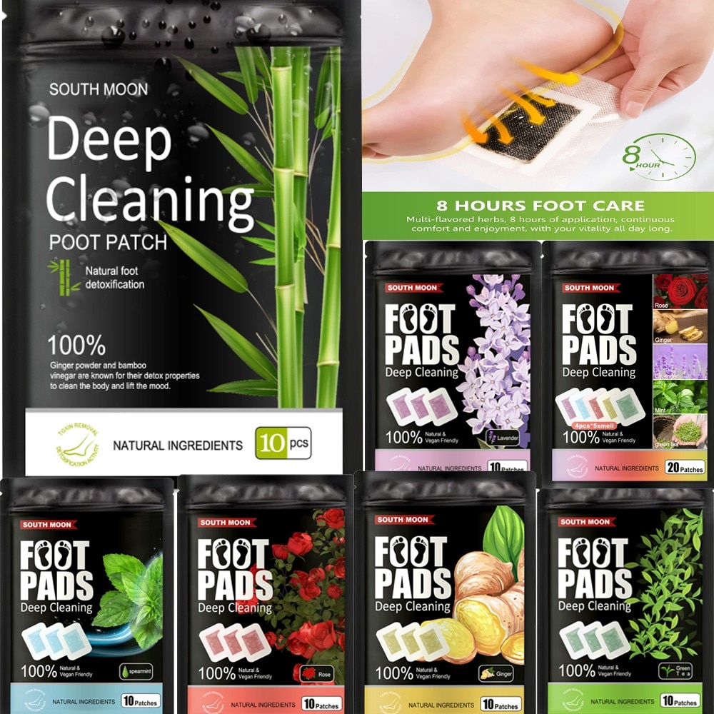 10PCS Herbal Cleansing Deep Foot Pad Detox Foot Patches Pad for Stress Deep Sleep Body Feet Slimming Feet Care Health Care