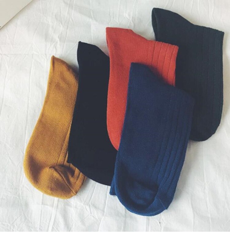 USUS-ZP Autumn winter warm cotton socks fashion women tube socks solid color