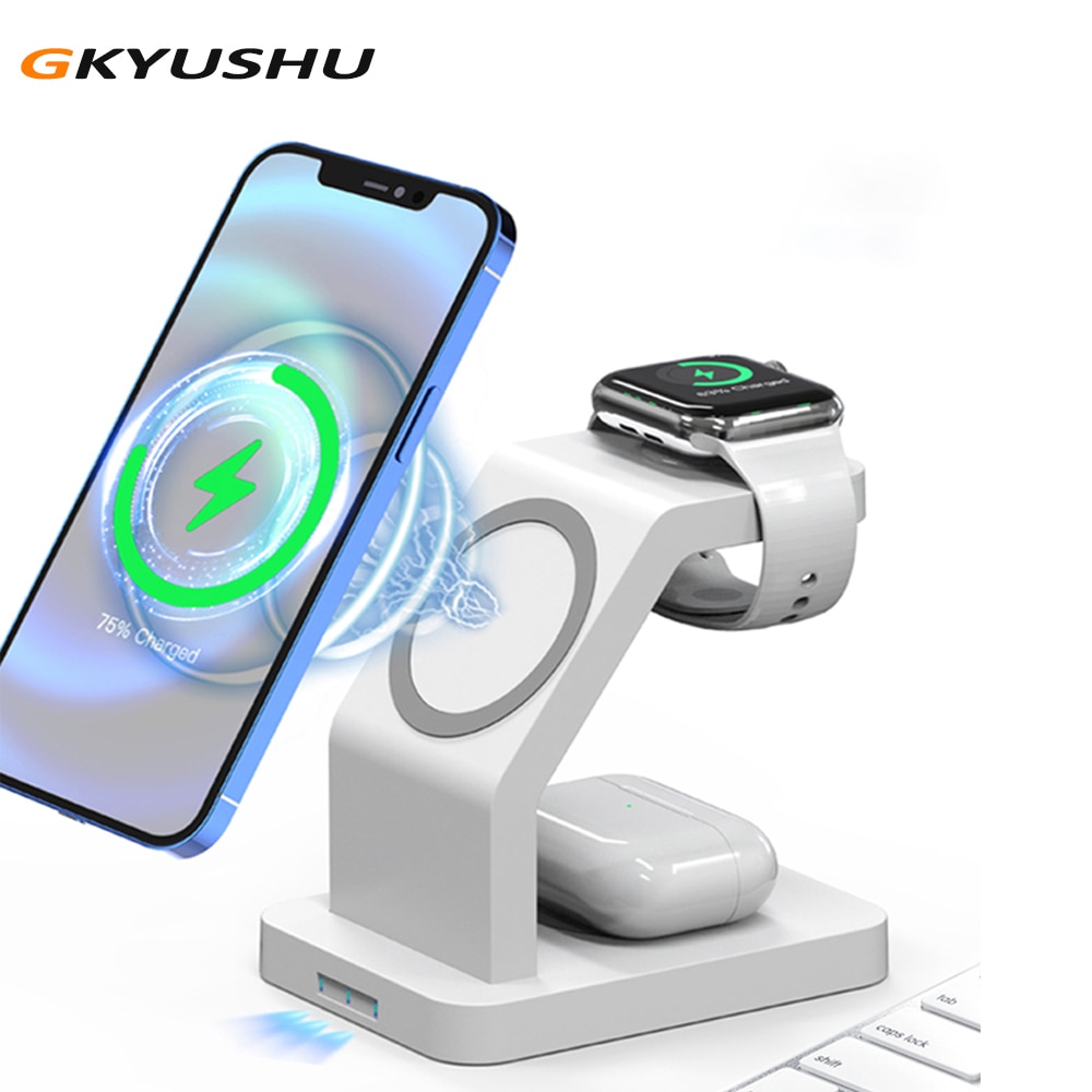 Magnetic 3 in 1 Wireless Charger Samsung Xiaomi Huawei Apple Mobile Phone Accessories All-in-One Mobile Phone Wireless Charger