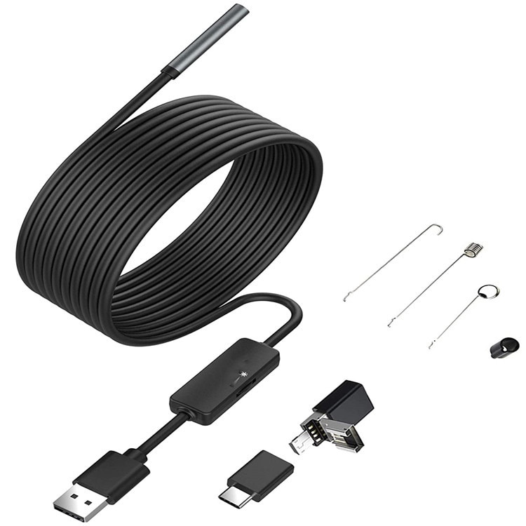 HD 5.5mm 5M Industrial Endoscope Car Pipe Unlocking Air Conditioning Inspection and Maintenance Waterproof Endoscope