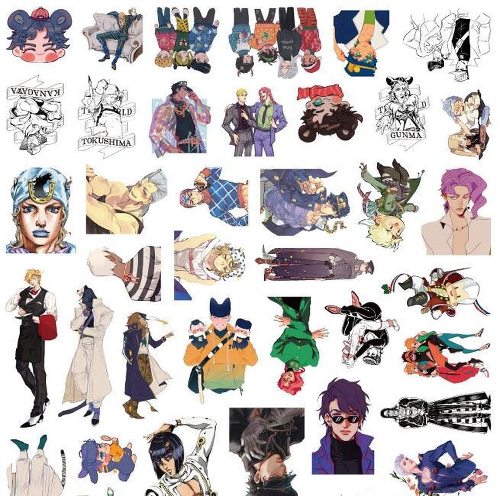 100Pcs JoJo Adventure Stickers Laptop Bicycle Guitar Skateboard Sticker Kid DIY Graffiti Waterproof Stickers Toy 2022