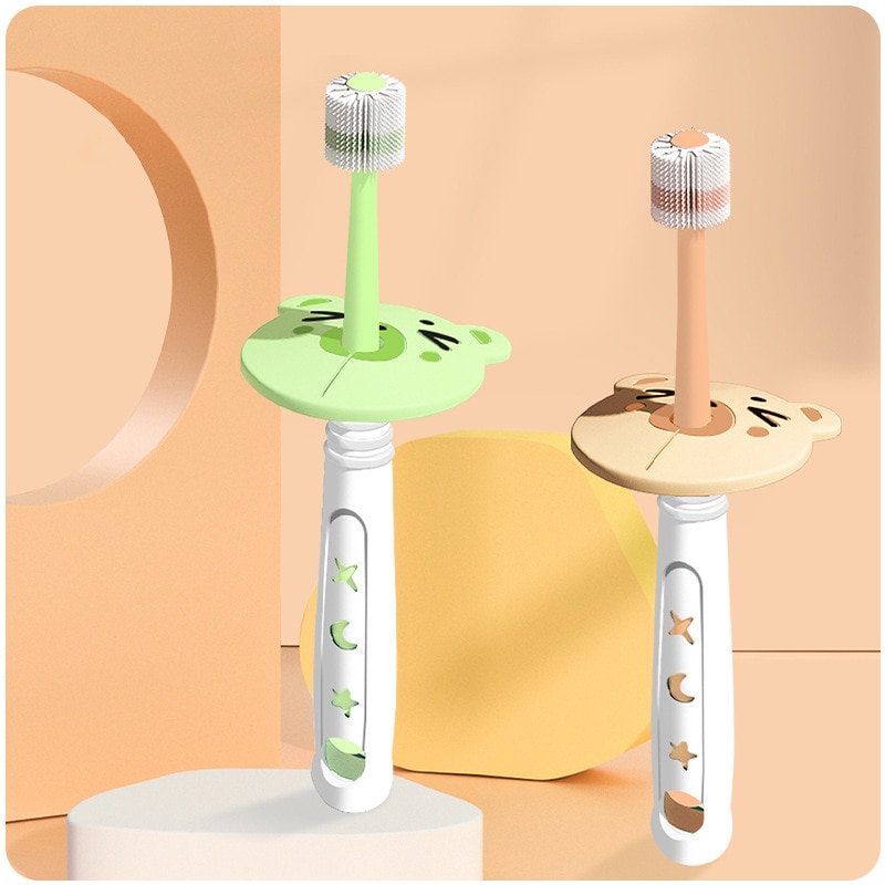 Baby 360-degree Free Rotation Toothbrush Children Safety Soft-bristled Toothbrush Kids Oral Hygiene Care Training Teeth Brushes